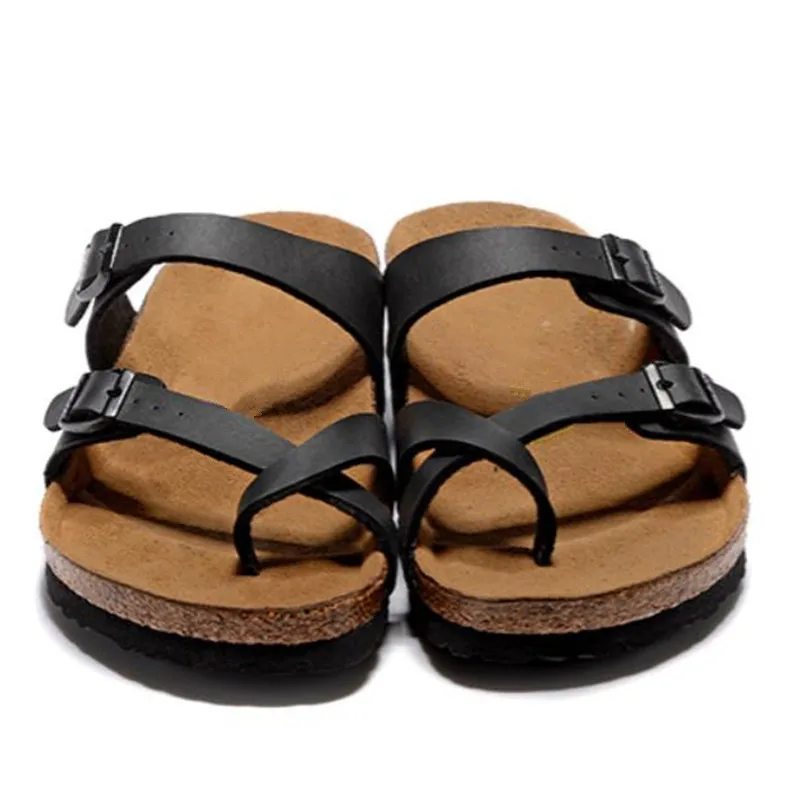 

Customized Toehold Slippers Adult Children Sandals with Toe Covers Men Women Clogs Shoes for Summer 2 Buckles