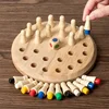 Wooden Color Memory Chess Kids Chessboard Game Toddler Puzzles Brain Memory Exercise Focus Training Montessori Educational Toys 4