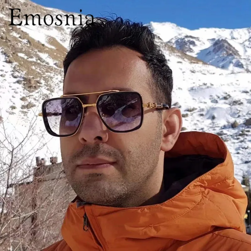 

Emosnia New High Quality Man Sunglasses Fashion Square Outdoor Sport Fishing Sun Glasses Men's Trendy Retro Double Beam Eyewear