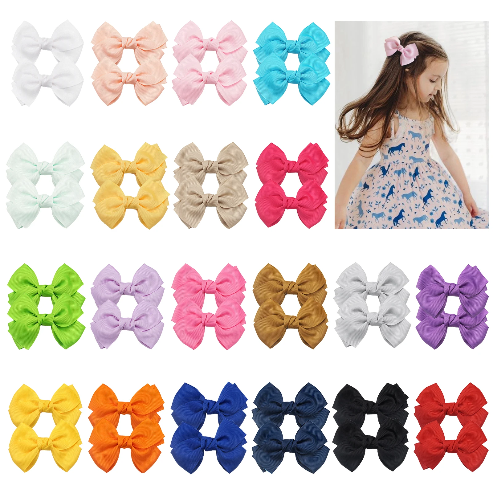 

10/20/40PCS Girls Hair Bows Clips 4 Inch Toddler Bow Alligator Hair Clips Barrettes Hair Accessories for Baby Girls Teens School