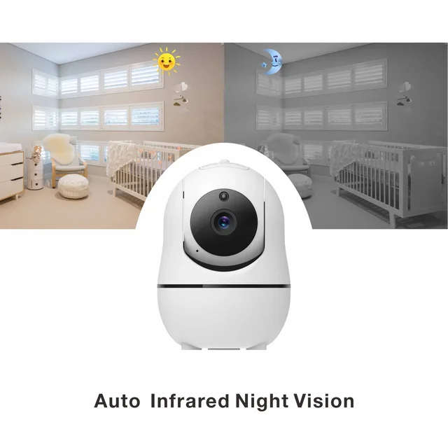 SM50 Baby Monitor Night vision Sound alert Room temperature sensor 8 Lullabies 2-way audio Alarm clock 5 inch Video Baby Monitor 4