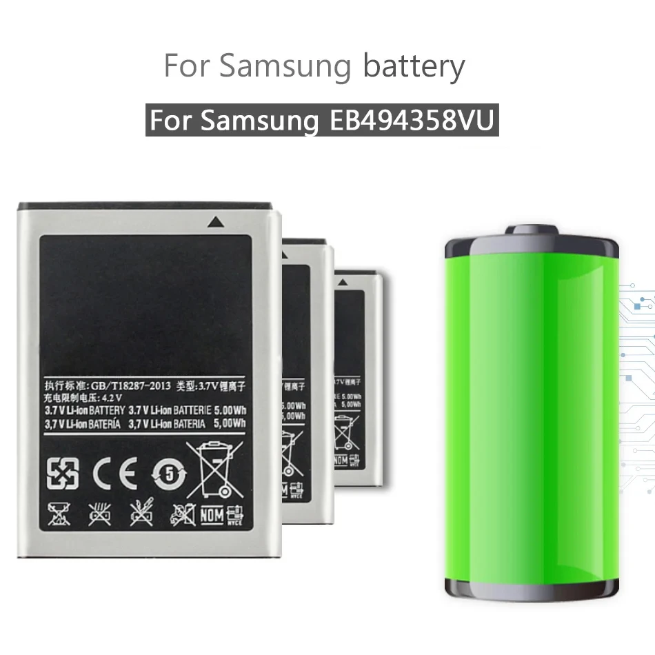 Eb494358Vu 1350Mah Batteria Per Samsung Galaxy Ace S7250D S5670 S5830 Gt-S5660 I569 S5839I S7500 S7510 Cellulare Bateria
