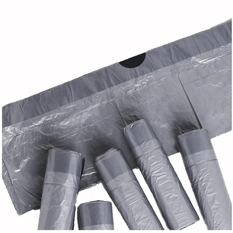 

75 Pieces Thicken Drawstring Garbage Bag Silver Household Kitchen Trash Bag Strong Durable Plastic Bag Garbage Cleaning 45x50cm