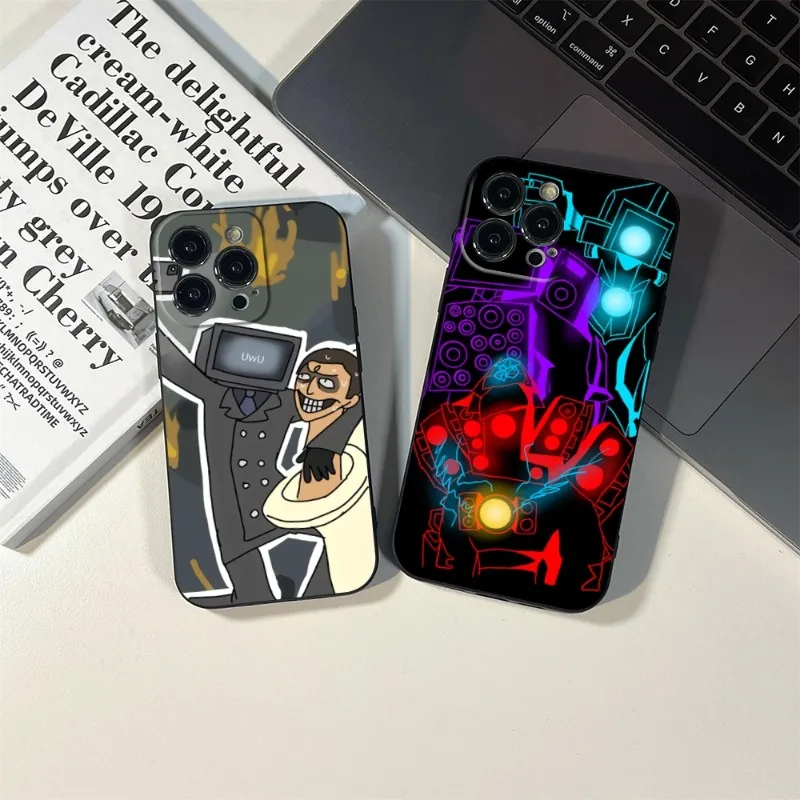 Skibidi Custodia Per Telefono Wc Per Iphone 15 14 11 12 Pro 8 7 15 Plus 13 Pro Max Xr Xs Mini Se 2020 Cover Nere