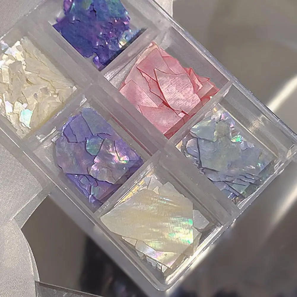 Fashion Nail Art Charm 12 Grids Boxed Nail Ornament 3D Nail Art Shell Uv Gel Manicure Decoration