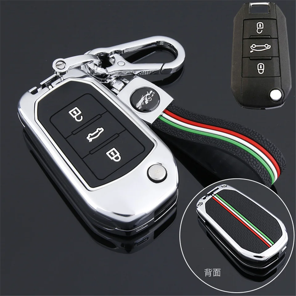 Custodia per chiave auto per Peugeot 207 3008 208 308 2008 307 508 5008 407 301 206 Citroen c1 c2 c3 c4 grand picasso c5 ds 3 5 Borsette Copertura - S4deaa3042ff447fc83ad65728c2c09c7f