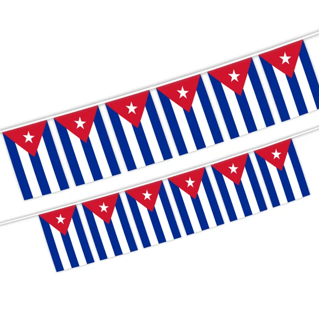 Aerlxemrbrae 20Pcs/Lot Kuba Bunting Zászlók 14X21Cm Pennant Cuba String Banner Buntings Festival Party Holiday