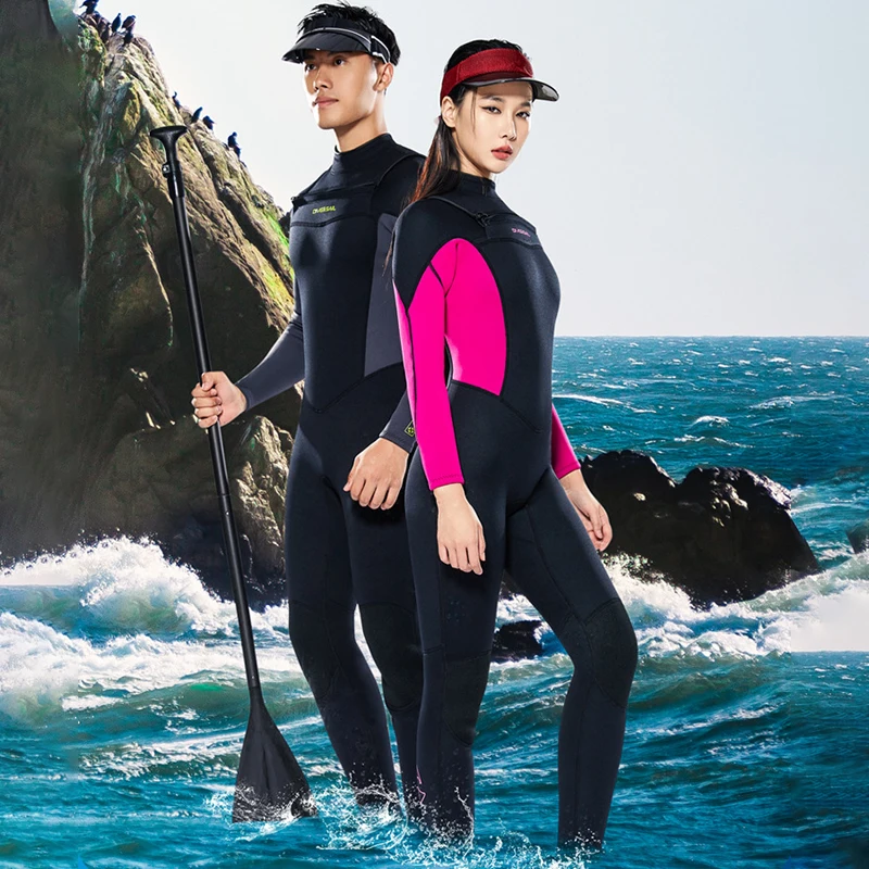 

2023 Long Sleeve Female Swimwear Outdoor 3/2MM Man Swimsuit Front Zipper Sport Women Wetsuit One Piece Warm Men Diving Clothes