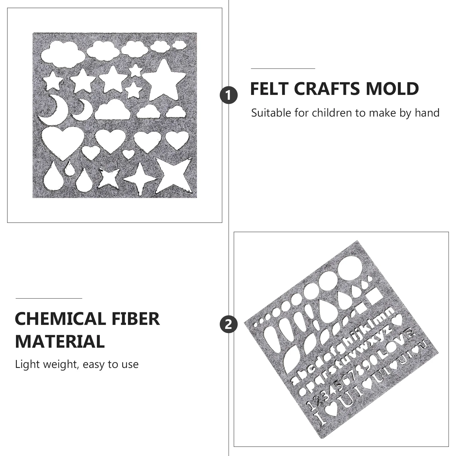 Wool Felt Mold Premium Material Beginner Diy Craft Stencil Applique Needle Felting Templates Felt Tools Crafts Sewing 10Pcs