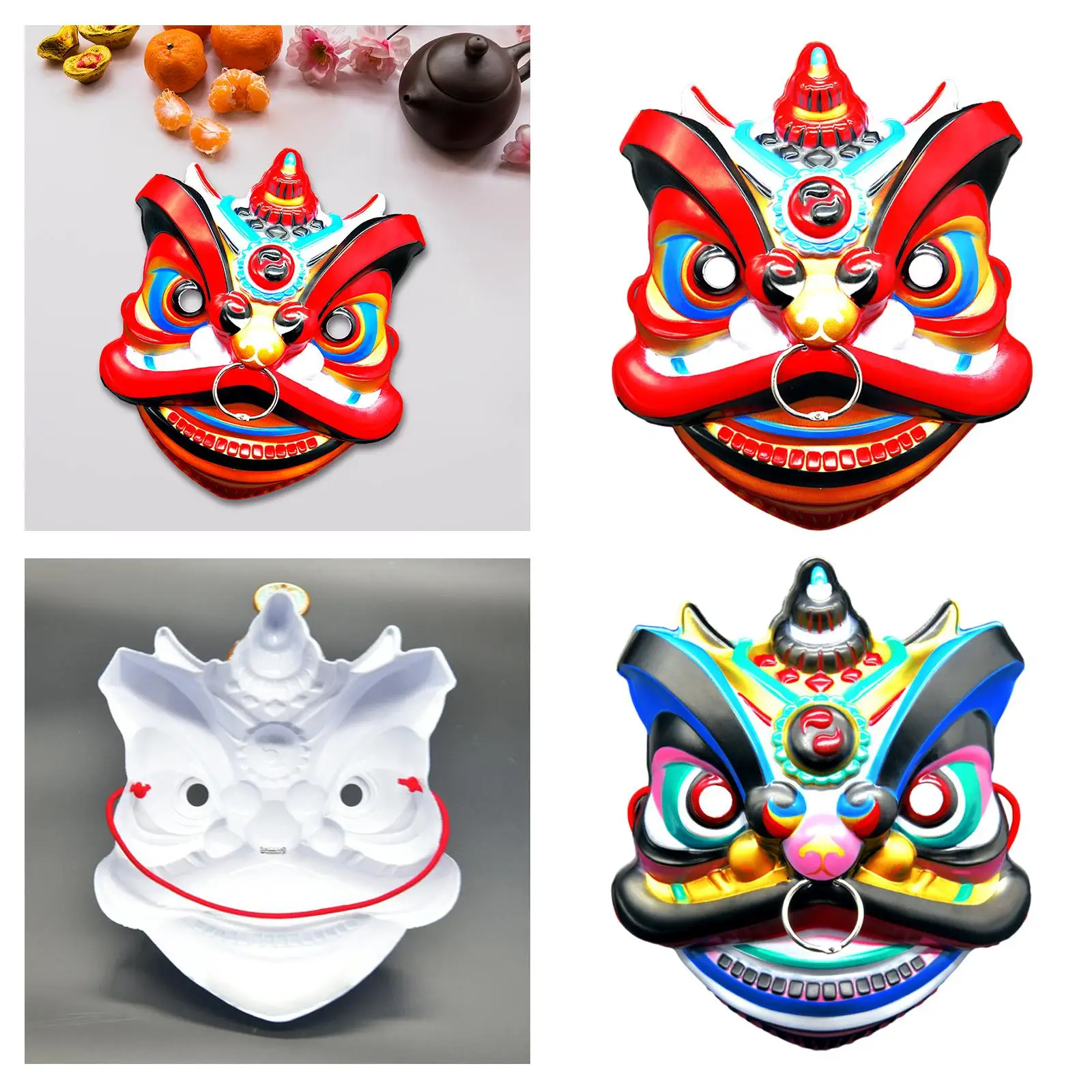 Oriental Lion Mask Realistic Novelty Lion Dance Mask for Festival Celebrations Costume Accessories Dressing up Masquerade Party