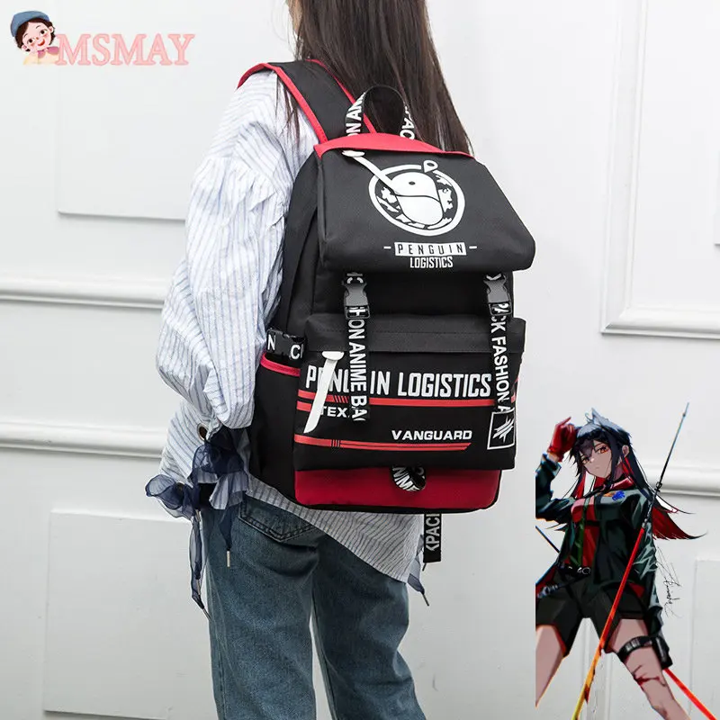 MsMay Game Arknights Texas Amiya Cosplay Bag Backpack Zipper Large-capacity Outdoor Travel Backpack Student School Shoulder Bag