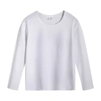 2024 Fashion Spring Autumn 2-12T Years Children's Black White Sweet Long Sleeve O Neck Unisex Kids Girl Boy Basic T-Shirt 2