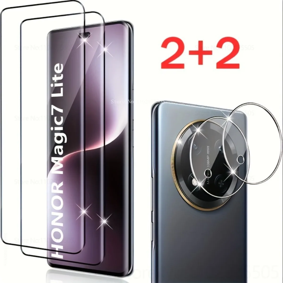 Ultra HD Black Edge Tempered Glass & Camera Protector Set - 2-Pack