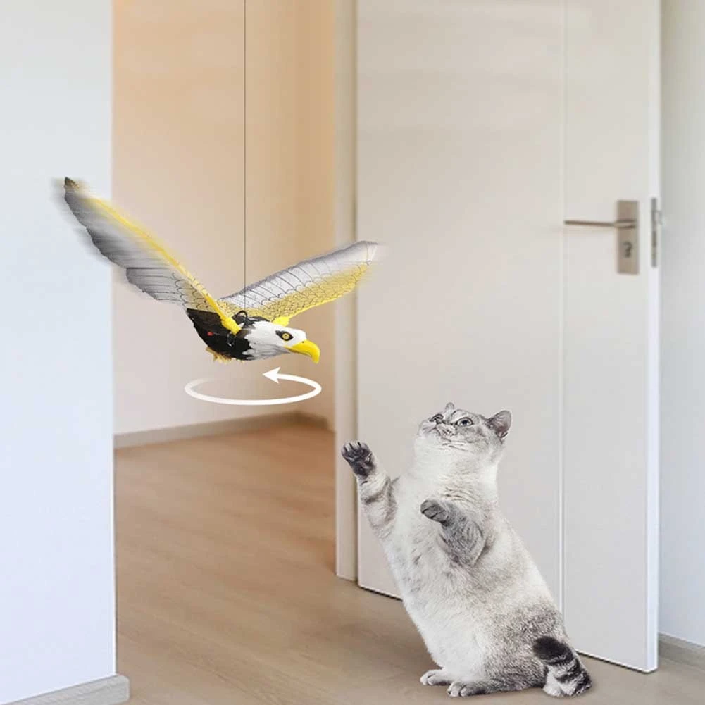 Simulation Bird Interactive Cat Toys Electric Hanging Eagle Flying Bird