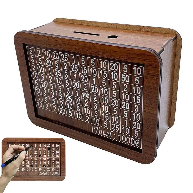 

Wooden Money Box Home Kid’s Money Bank Children's Reusable Money Bank Gifts For Boys Girls And Adults On Birthday And