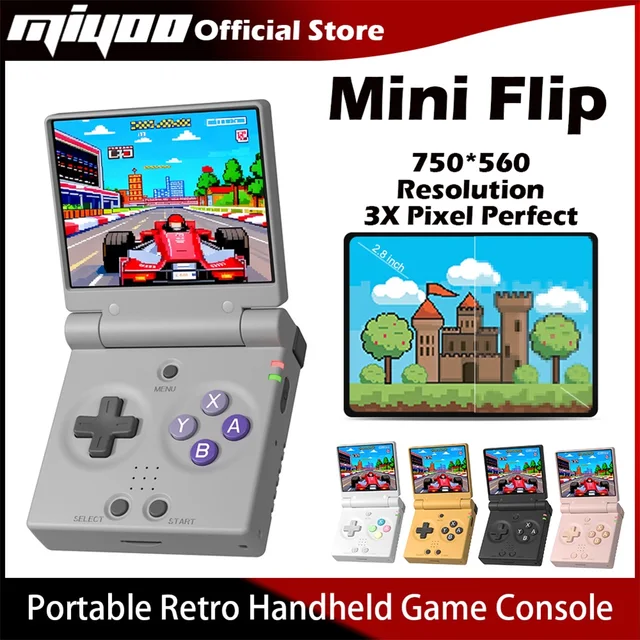 Console de jeu portable rétro MIYOO Mini Flip avec écran IPS de 2,8 pouces, consoles de jeu vidéo portables, joueurs de jeux classiques, cadeau nostalgique 1