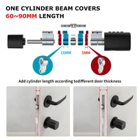 Electronic Digital Tuya Smart Cylinder With Fingerprint Password App Bluetooth Card Mechanical Key Easy Replacement 4AAA Battery - Image 5