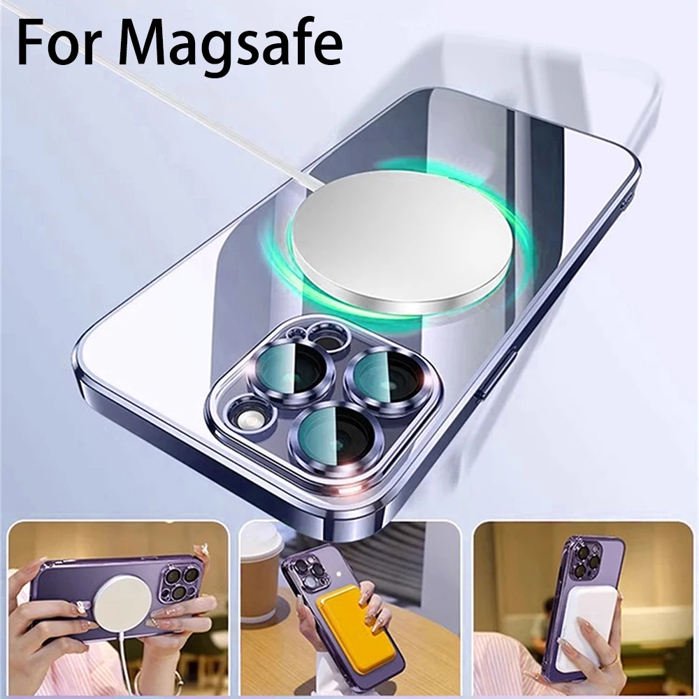 Luxury Wireless Magnetic Cover with Plated Clear Lens Protector
