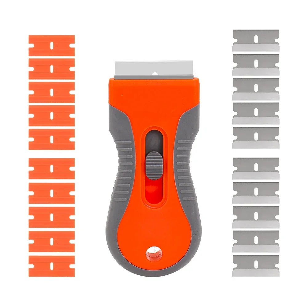 Window Glass Glue Sticker Remover Car Auto Cleaning Razor Scraper Fiber Vinyl Wrap Film Oven Tint Clean Squeegee Tool Universal For Razor Blade Scraper Car Sticker Remover Vinyl Squeegee Window Tinting Squeegee Window Scraper Tool Automotive Film Tools Window Scraper Razor Blade Scrapers Car Film Scraper Glue Removal Scraper