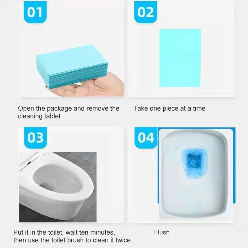 120Pcs Toilet Cleaner Sheet for Mopping Toilet Cleaning Hygiene Toilet Deodorant Yellow Dirt Toilet Cleaning Products