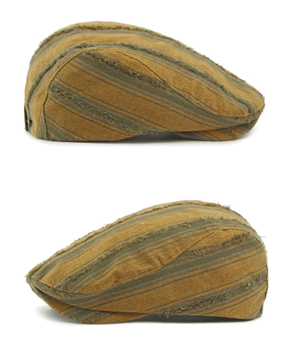 HT4785 Baskenmütze Mütze Männer Frauen Frühling Sommer Sonnenhut Vintage Gestreiften Künstler Maler Baskenmütze Hut Männlich Weiblich Ivy Flache Kappe Herren Berets – Detail 6