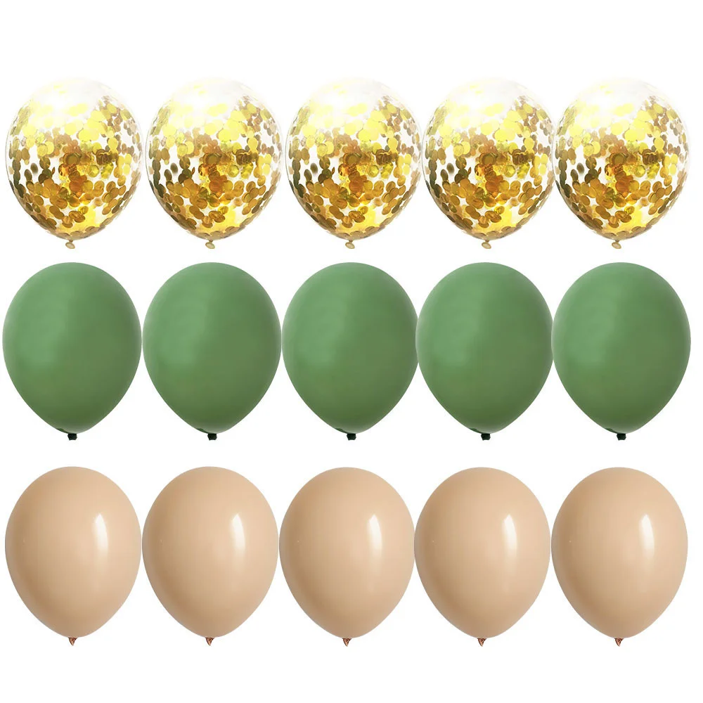 15/20 stücke 10/12inch Ballon Kit Avocado Grün Weiß Gold Konfetti Ball Geburtstag Hochzeit Dschungel Party DIY Dekoration Hause Liefert – Detail 19