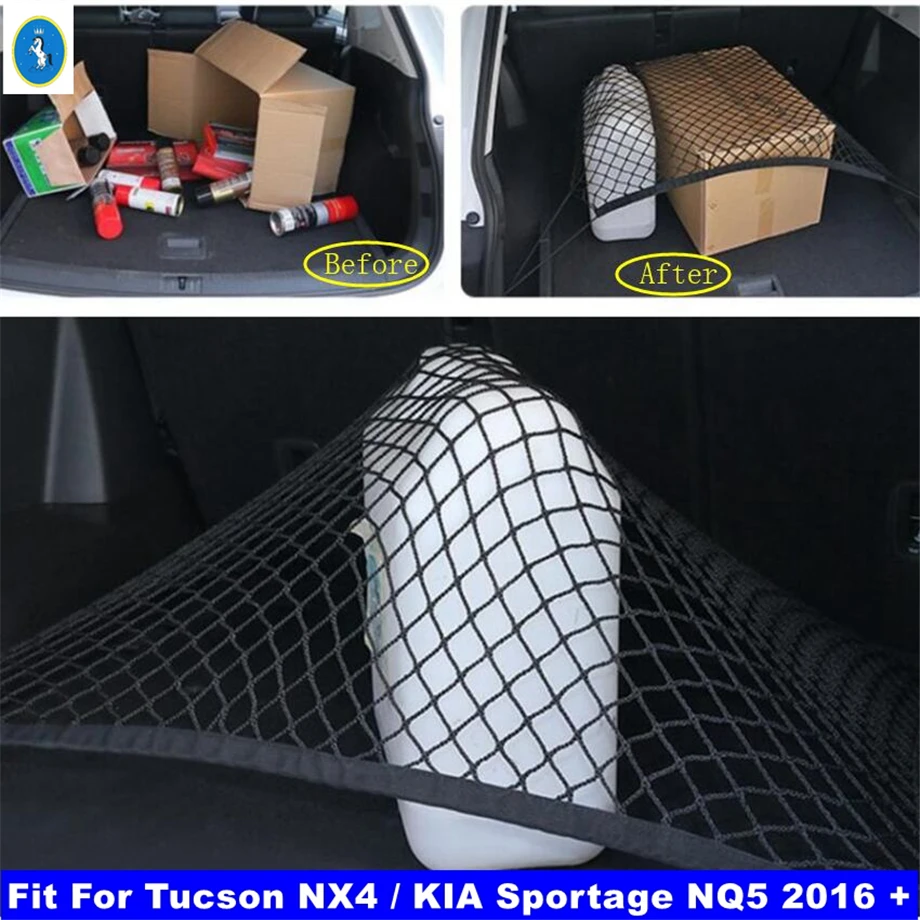 

Rear Cargo Trunk Storage Organizer Luggage Net Holder For Hyundai Tucson NX4 / KIA Sportage NQ5 2016 - 2023 Interior Accessories