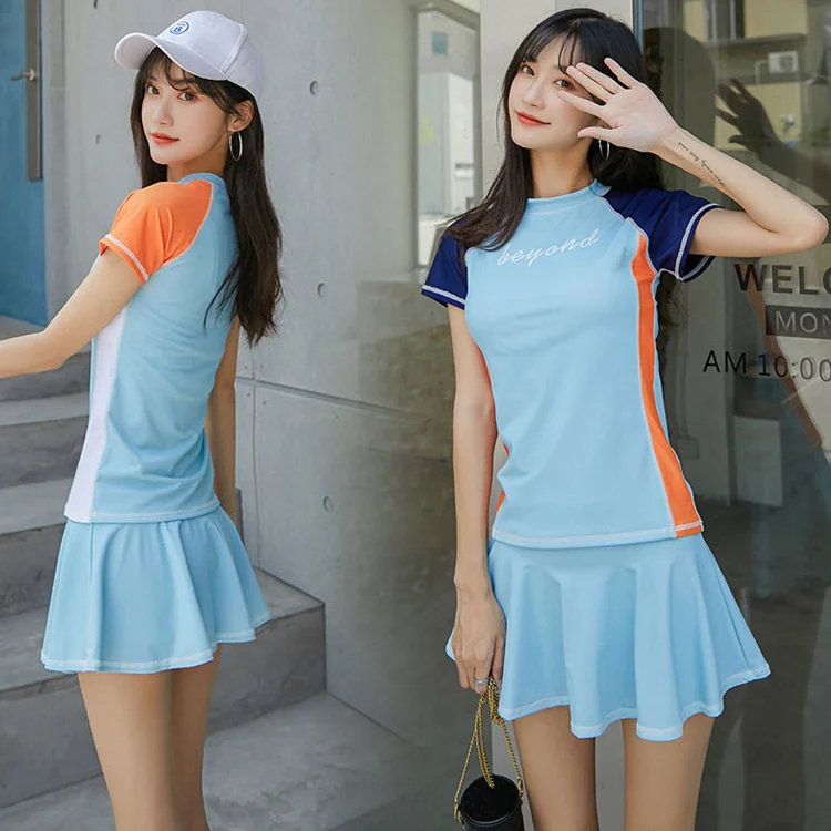 

Консервативный женский купальник для студенток, закрывающий живот, женский купальник с разрезом, женский спортивный купальник