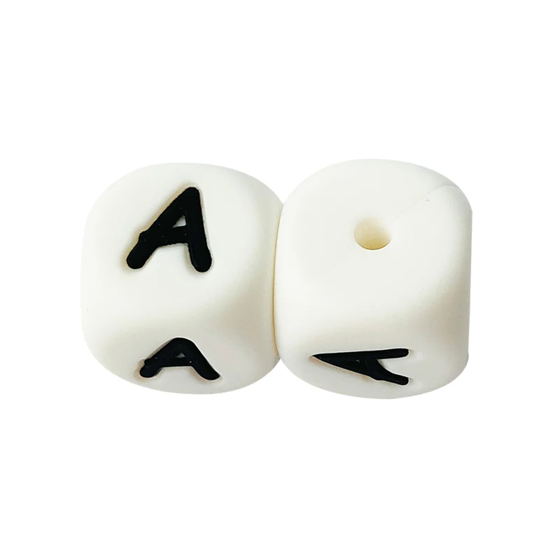 20pcs Silicone Letter 12MM Beads English Alphabet Silicone Chewing Beads DIY Baby Teething Toys Pendant