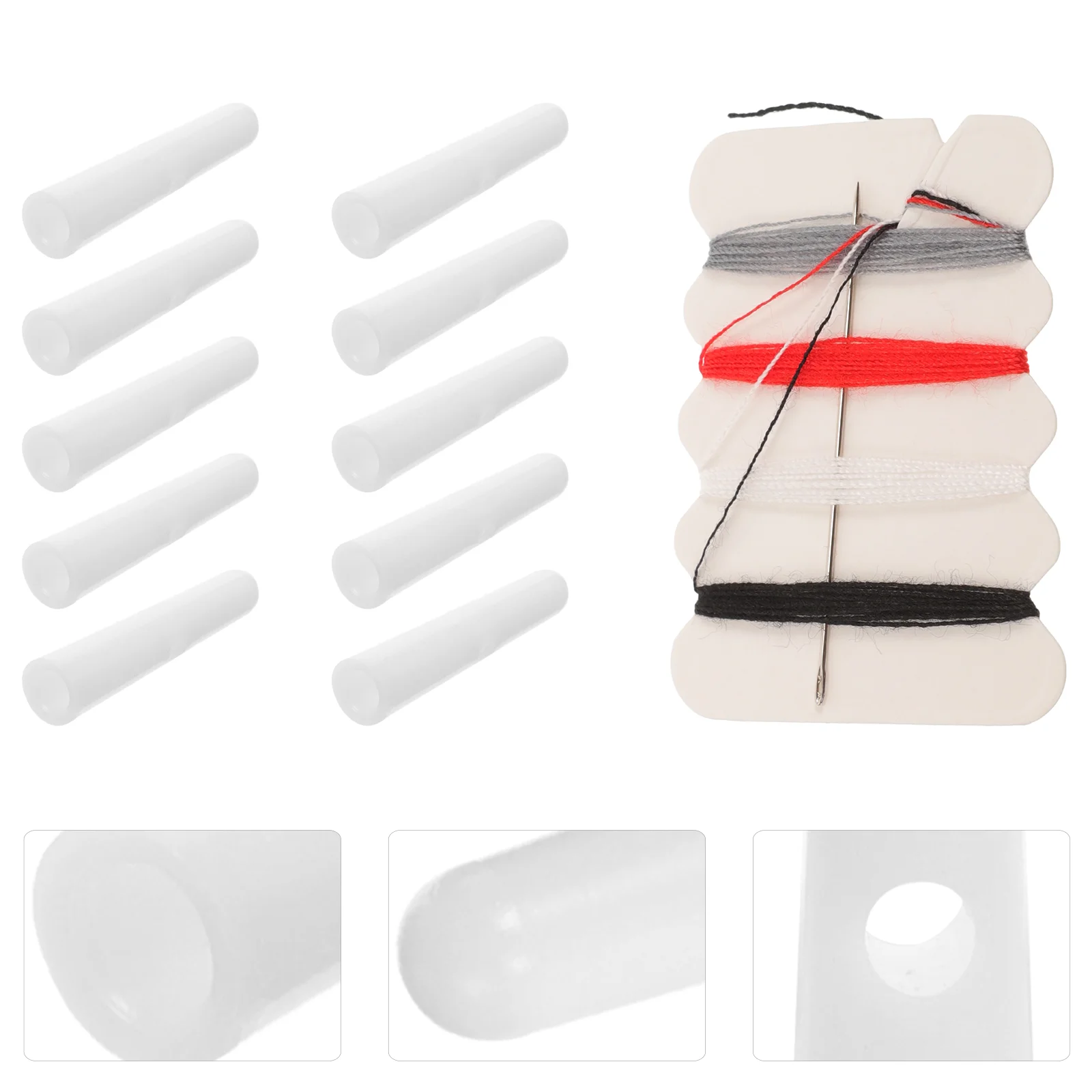 10 Pcs Umbrella Accessories Bone Covers Decorate White Plastic Tail Beads Replacement