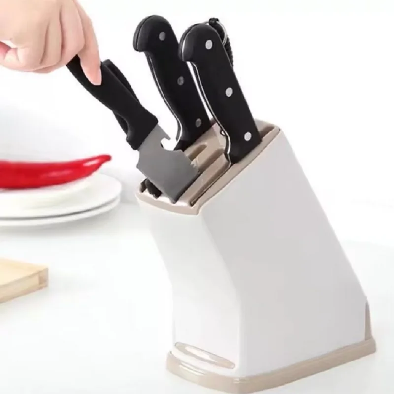 1pc MultiFunction Durable Kitchen Plastic Knife Stand Holder Storage Drainage Cutlery Rack Organizer knife holder