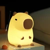 Cute Capybara silicone lamp animal gift USB Rechargeable touch bedside sleeping light Decorative nightlight for children's room 6