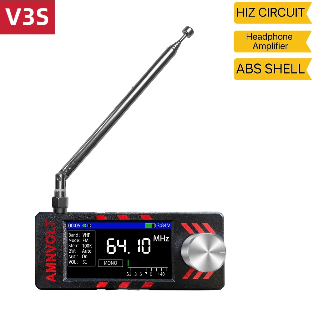 AMNVOLT V4/V3S ATS MINI SI4732 ポケットラジオ 全帯域DSPラジオ FM