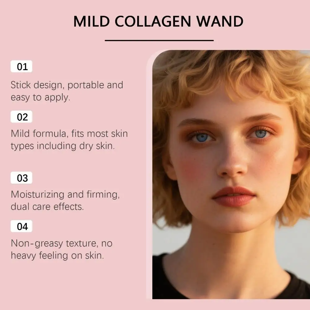 Collagen Skincare Stick Portable Pink Beauty Stick Hydrating Collagen Pink Stick Solid Moisturizi Face Cream Nourishin S4debb3677ca641a9baa2e77657d17bdbB