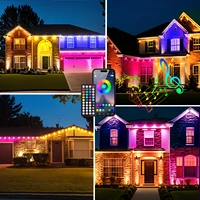 15/150M RGB Eaves LED Lights Permanent Outdoor Lights Bluetooth APP Kit Full House Eaves Light String Christmas Wedding Lighting - Image 2