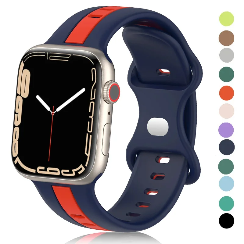 Silicone Sport Loop Strap for Apple Watch Band, Multi-Size Adjustable Bracelet
