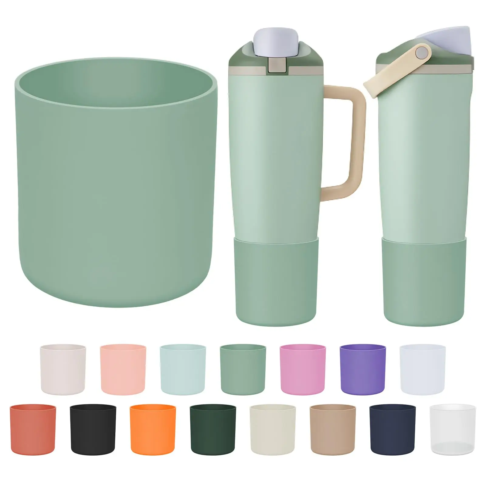 Silikon-Hohermanschette, kompatibel mit Owala 30oz & 40oz FreeSip Sway Bottles & Tumblers, großer Schutz, rutschfeste Bodenabdeckung – Detail 1