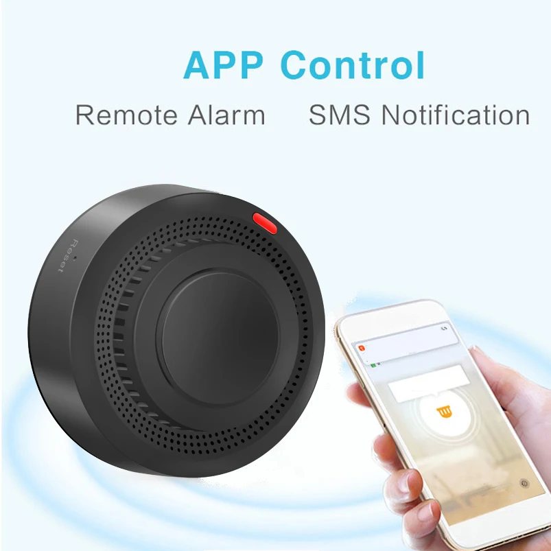 WiFi Fire Protection Smoke Sensor Alarm Detector Smart Life app Tuya Smart app Control work with Alexa Google assistant smoke alarm