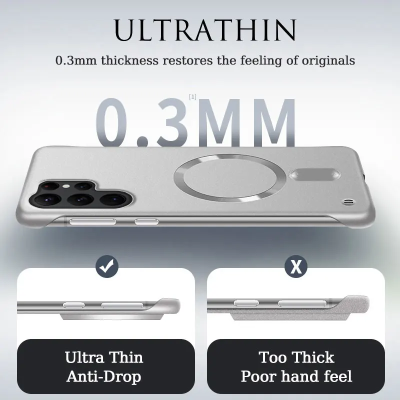 Lucky Ring Magnetic Frameless Matte Phone Case - Metal Painted PC Cover