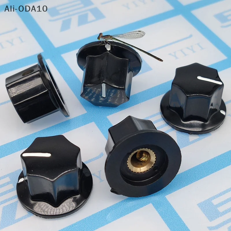 ODA10-Brass Plug-in Amplifier Adjustment Knob Cap B01 Rubber Wood Knob Instrument Instrument Cap Guitar Potentiometer