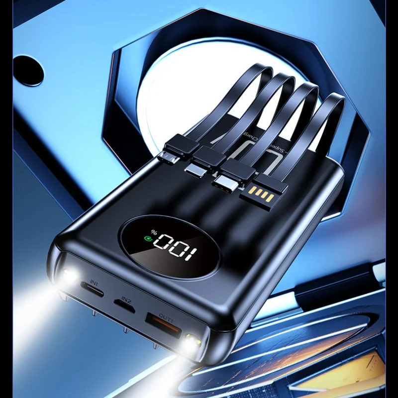 Power Bank 50000mAh Super Fast Charge 4-in-1 Portable Fast Charger for iPhone Samsung External Replacement Battery