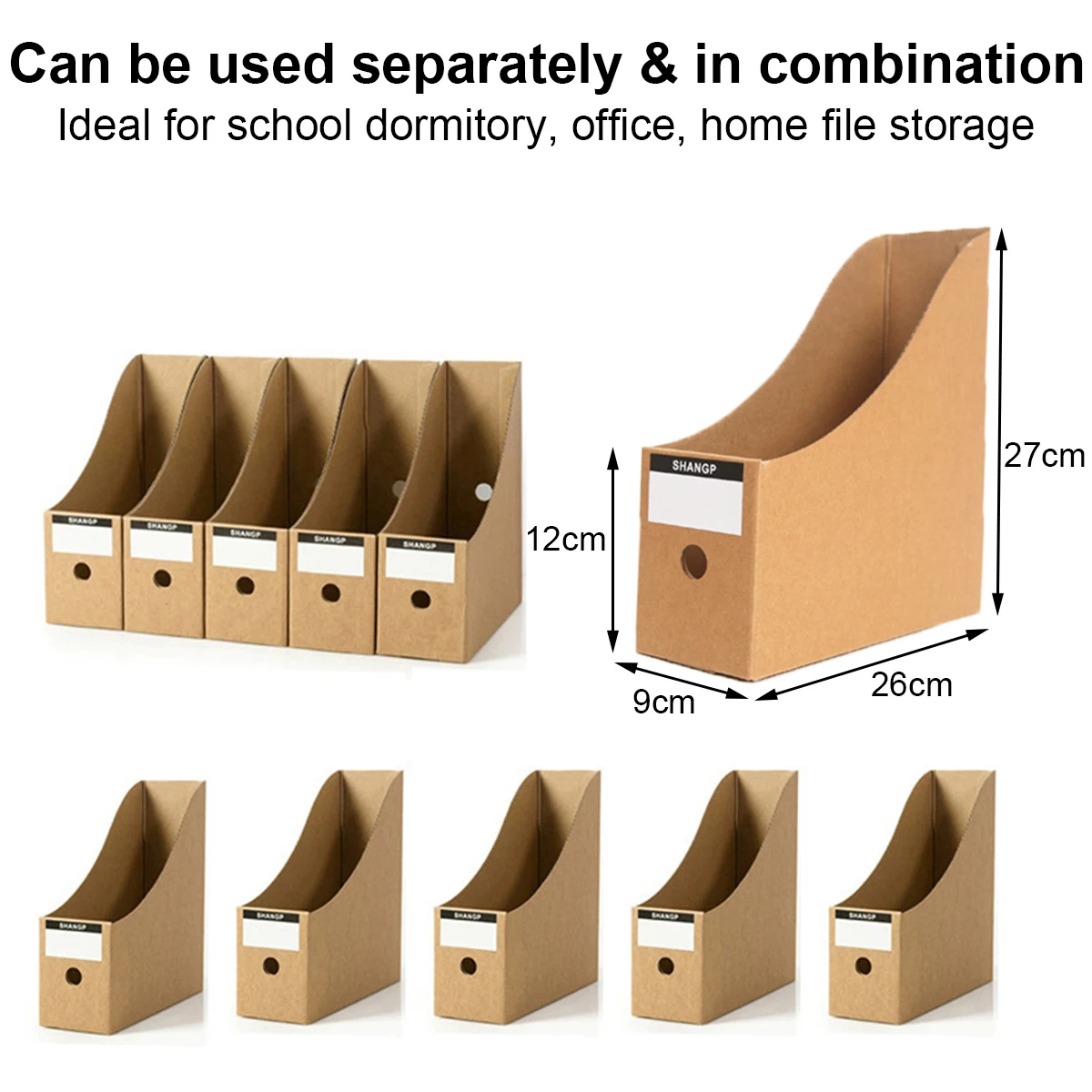 5/10Pcs Magazine File Holder Desk Storage Organizer Foldable Office Desk File Organizer Bookshelf 27x26x9cm Desktop Accessories