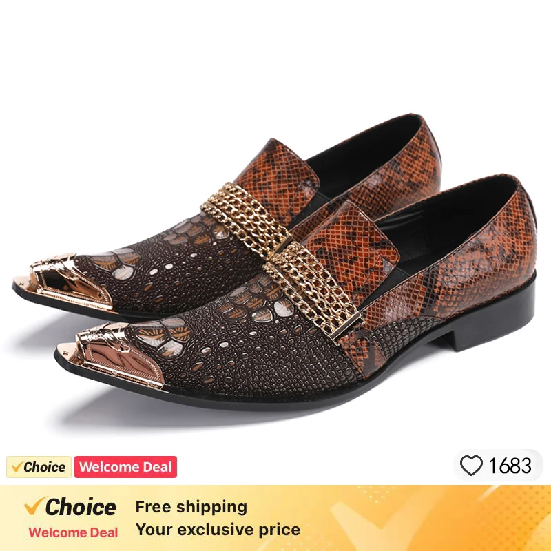 Handmade Alligator Leather Metal Toe Men Shoes With Buckle Black Blue Party Banquet Men Dress Wedding Loafers Shoes men