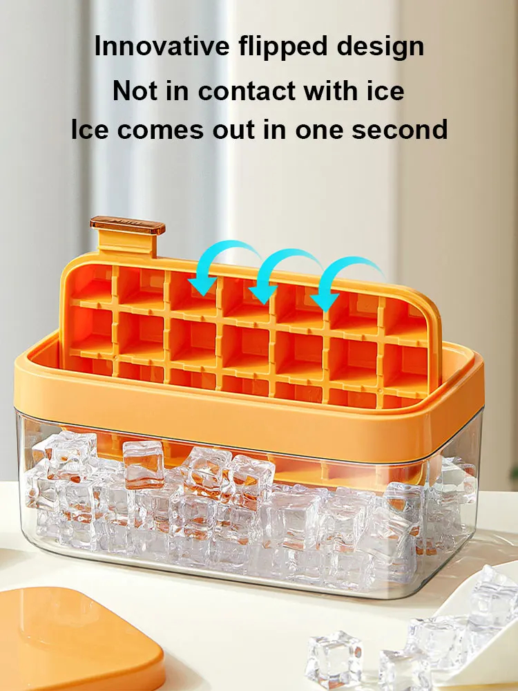 Ice Cube Mold Freezer Ice Tray With Easy To Release Cubes Mold With Storage Box For Refrigerating Cocktails Whiskey