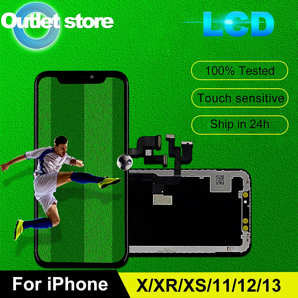 

100% новый протестированный OLED ЖК-дисплей для iPhone X XR XS MAX 11 12, ЖК-дисплей с сенсорным дигитайзером в сборе, замена экрана для iPhone 13, дисплей