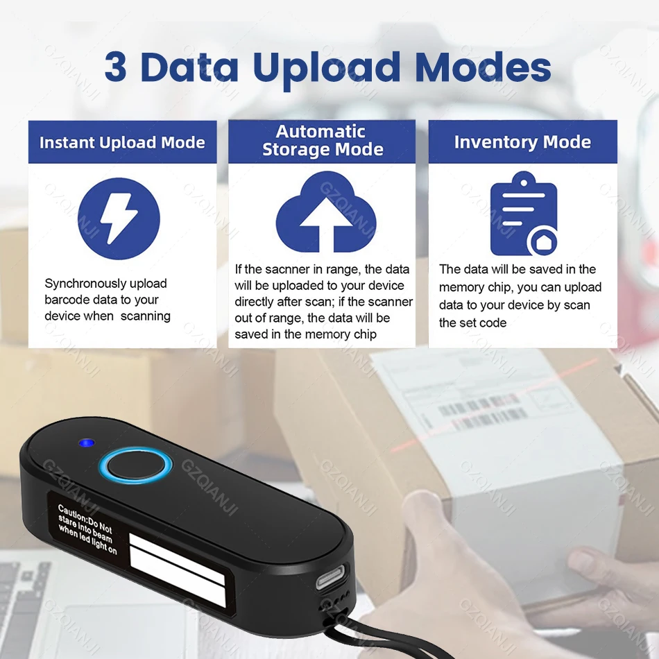 Bluetooth 2D Mini Mobile Pocket Barcode Scanner Portable 2.4G Wireless 1D 2D QR PDF417 Bar Code Reader for Warehouse Inventory