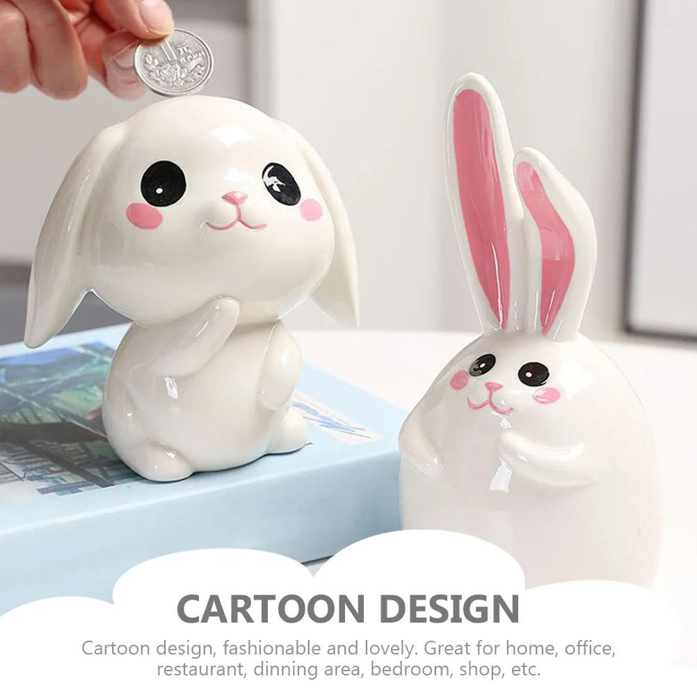 Rabbit Shape Piggy Bank Child Cartoon Saving Bank Rabbit Saving Jar Rabbit Saving Jar Rabbit piggy bank Desktop Rabbit Ornament 4
