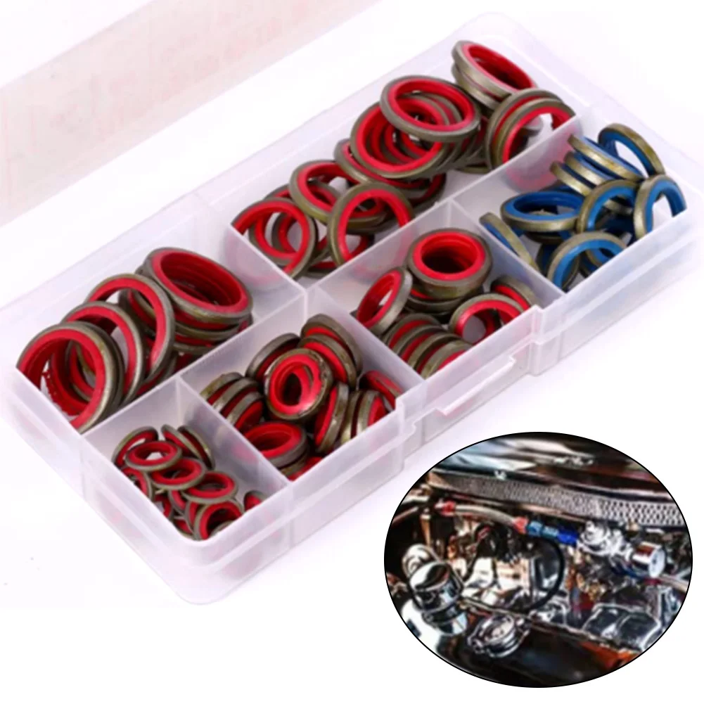

100pcs/245pcs Assorted Sealing Gasket Set Rubber Combination Gasket Repair Box Effectively Prevent Oil Leaking, Water Leaking