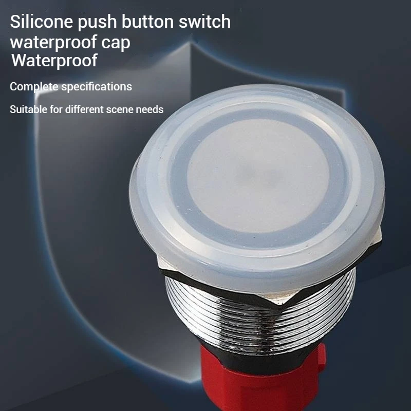 Waterproof Silicone Protective Cover with Metal Button and Transparent Cap