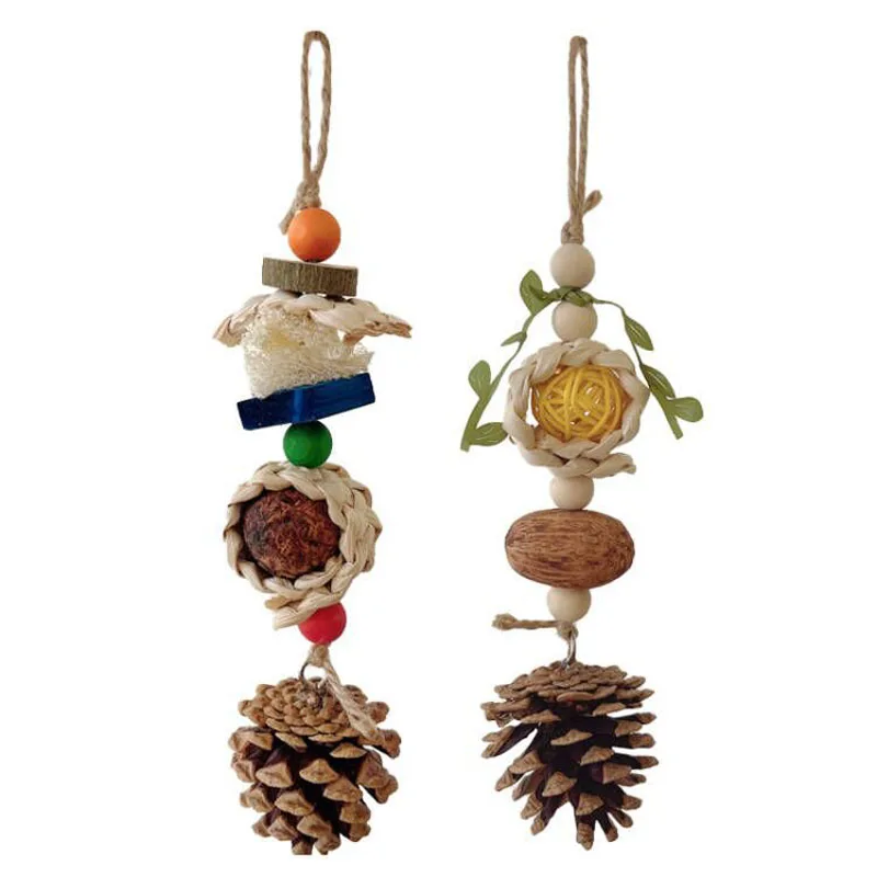 Bird Toys Natural Rattan Pine Balls for Parrots